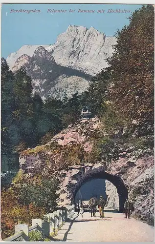(85205) AK Berchtesgaden, Felsentor bei Ramsau mit Hochkalter, 1912