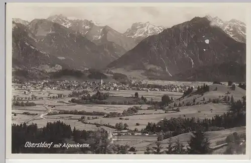 (84955) Foto AK Oberstdorf, Ansicht mit Alpenkette 1933