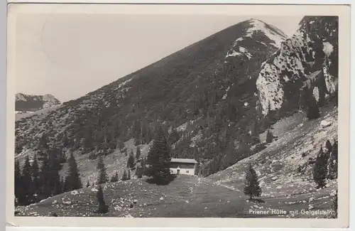 (84884) Foto AK Priener Hütte mit Geigelstein, 1935