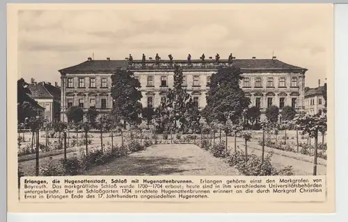 (84646) Foto AK Erlangen, Schloss mit Hugenottenbrunnen, vor 1945