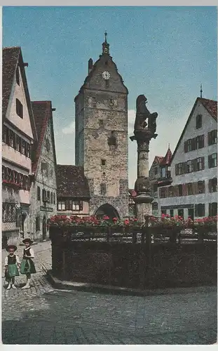 (83959) AK Dinkelsbühl, Wörnitztor, Löwenbrunnen, vor 1945