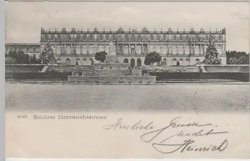 (82862) AK Schloss Herrenchiemsee, 1906