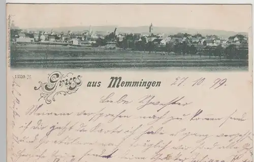 (82853) AK Gruss aus Memmingen, Panorama 1899