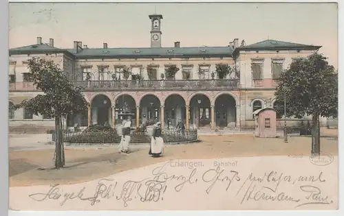 (82790) AK Erlangen, Bahnhof, 1904