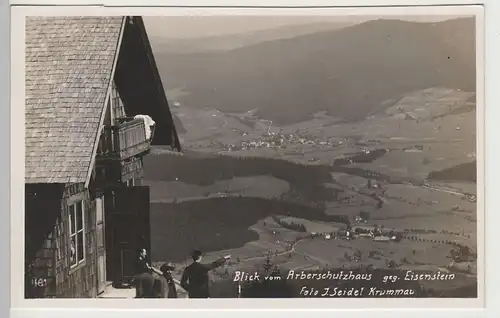 (81780) Foto AK Blick vom Arberschutzhaus gegen Eisenstein, 1931