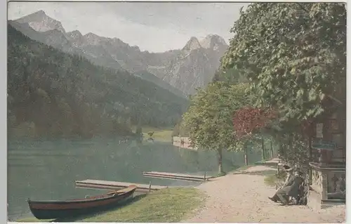 (81770) AK Riessersee, Blick a. Alpspitze u. Waxenstein, 1914