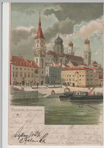 (80472) Künstler AK Passau, Rathaus 1899