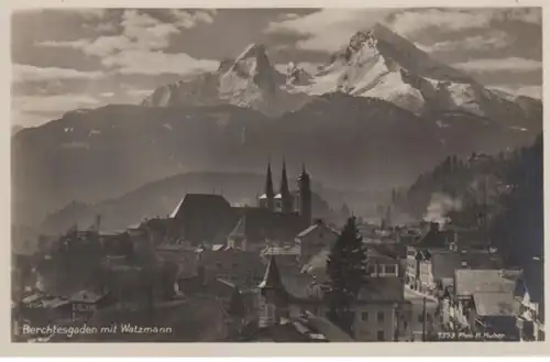 (802) Foto AK Berchtesgaden, Ortsansicht, Watzmann 1920er