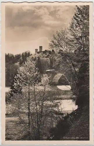 (79530) Foto AK Grünwald im Isartal, Blick zur Burg, vor 1945