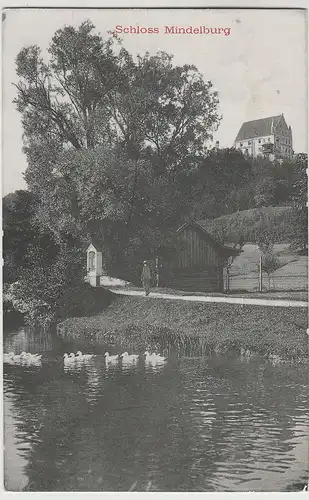 (79492) AK Mindelheim, Blick zur Mindelburg, 1911