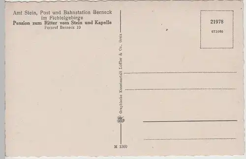 (79446) AK Amt Stein bei Berneck im Fichtelgebirge