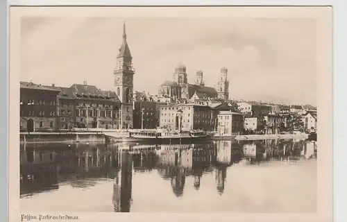 (79111) Foto AK Passau, Partie an der Donau, vor 1945