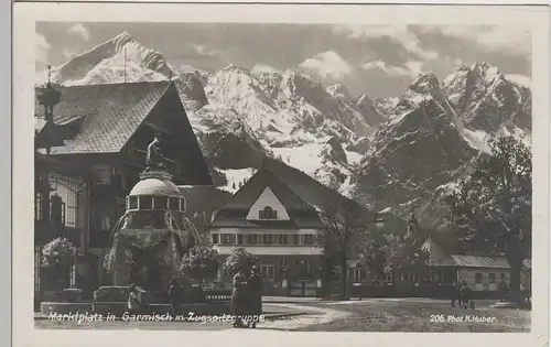 (79026) Foto AK Garmisch, Marktplatz 1929