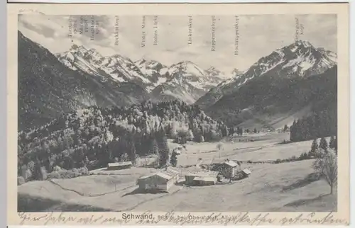 (7863) AK Schwand, Oberstdorf, Panorama 1914