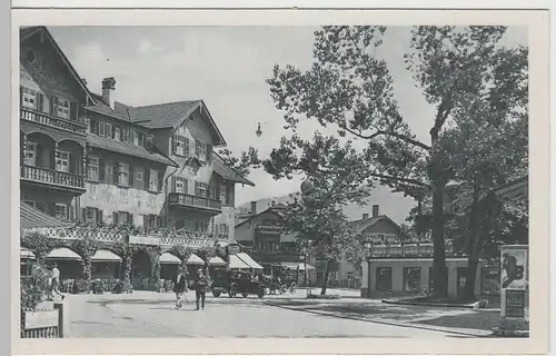 (78368) AK Oberammergau, Am Hauptplatz, Hotel Wittelsbach, vor 1945