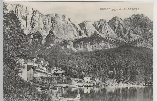 (78357) AK Eibsee m. Hotels gegen Zugspitze, vor 1945