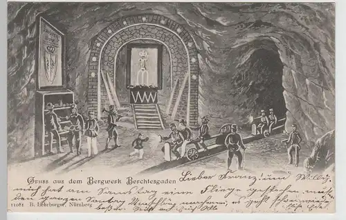 (78324) AK Gruss aus dem Bergwerk Berchtesgaden, 1903