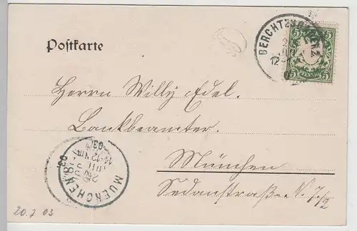 (78324) AK Gruss aus dem Bergwerk Berchtesgaden, 1903