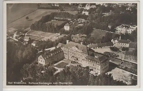 (78285) Foto AK Bad Wörishofen, Kurhaus Kneipianum v. Flugzeug aus, 1934