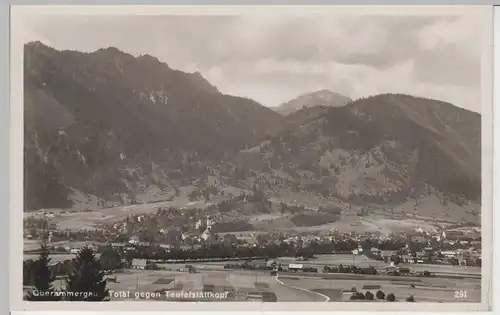 (77015) Foto AK Oberammergau, Gesamtansicht gegen Teufelstättkopf, 1932