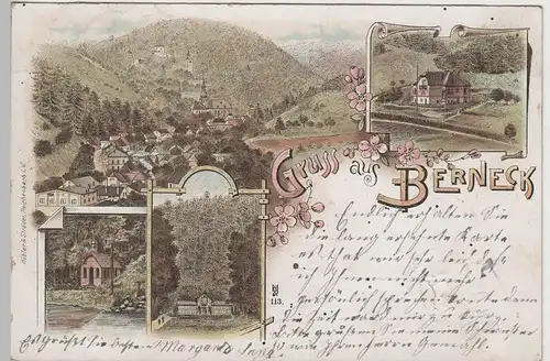 (76051) Künstler AK Gruß aus Berneck, Fichtelgebirge 1899