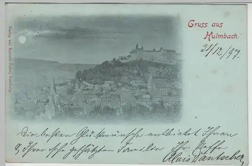 (76049) AK Gruß aus Kulmbach, Mondscheinkarte 1897