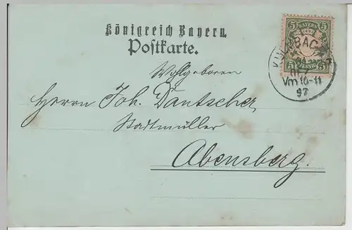 (76049) AK Gruß aus Kulmbach, Mondscheinkarte 1897