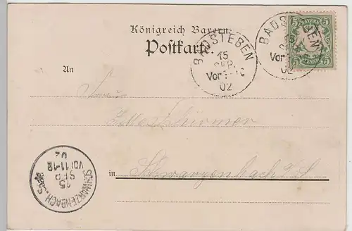 (76045) AK Gruß aus Bad Steben, Villa Rockelmann, Kolonnaden 1902
