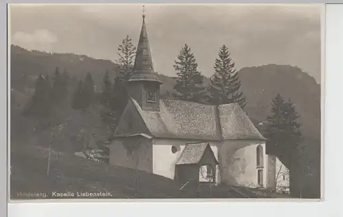 (75078) Foto AK Hindelang, Kapelle Liebenstein, 1921