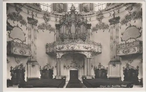 (74487) Foto AK Kloster Ettal, Orgel der Basilika