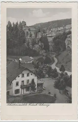 (72872) AK Schüttersmühle, Fränkische Schweiz, Ortsansicht, vor 1945
