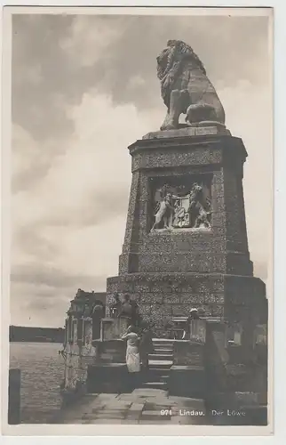 (72835) Foto AK Lindau, Bodensee, der Löwe, vor 1945