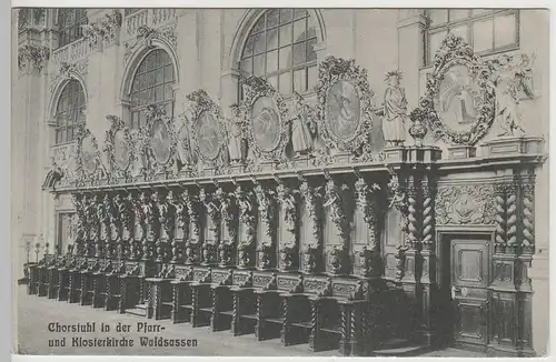 (72719) AK Waldsassen, Chorstuhl in der Pfarr- u. Klosterkirche, 1911