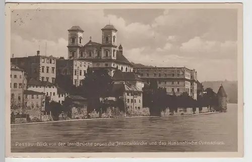(72712) AK Passau, Jesuitenkirche u. Humanistisches Gymnasium, 1935