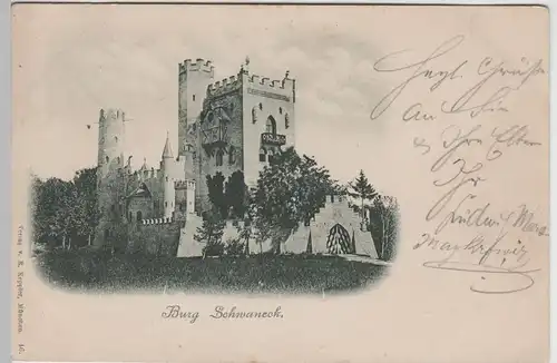 (72698) AK Pullach im Isartal, Burg Schwaneck 1898