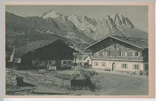 (71782) AK Garmisch, Alte Bauernhäuser, vor 1945