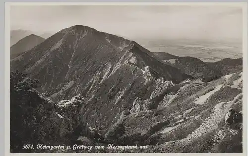 (71707) Foto AK Heimgarten und Gratweg vom Herzogstand aus, vor 1945