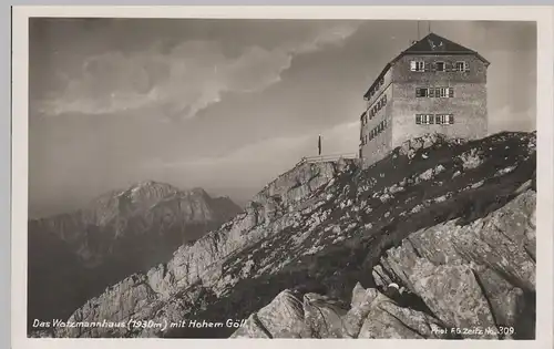 (71704) Foto AK Watzmannhaus mit Hohem Göll, 1934