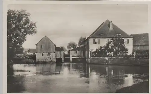 (71045) Foto AK Wassertrüdingen, Stadtmühle m. Wörnitz, vor 1945