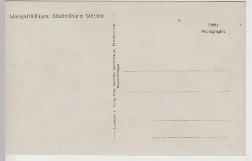 (71045) Foto AK Wassertrüdingen, Stadtmühle m. Wörnitz, vor 1945