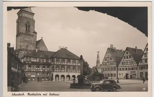 (71031) Foto AK Schwabach, Marktplatz mit Rathaus, Feldpost 1940