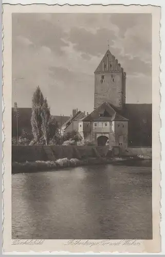 (70067) AK Dinkelsbühl, Rothenburger Tor und Weiher, vor 1945