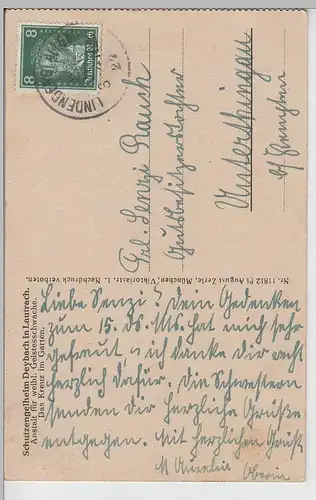 (69984) AK Lautrach, Schutzengelheim Deybach, Kreuz im Garten 1927