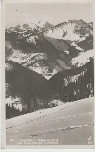 (69979) Foto AK Berghütte Schwarzenkopf, Bodenschneid, Wallberg 1935