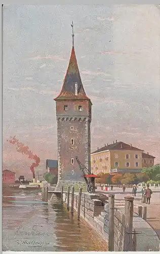 (69939) Künstler AK Heilinger, Lindau, Bodensee, Mangenturm, bis um 1905