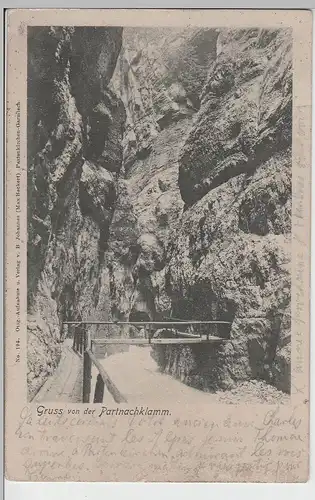 (69903) AK Gruß von der Partnachklamm, Reintal 1904