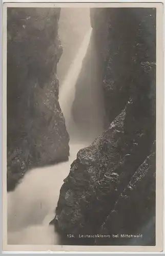 (69902) Foto AK Leutaschklamm bei Mittenwald 1928