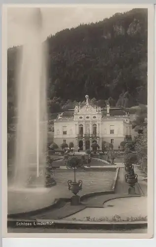 (69882) Foto AK Ettal, Schloss Linderhof, Südfassade, Fontäne, vor 1945