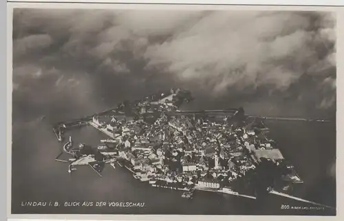 (68400) Foto AK Lindau im Bodensee, Blick aus der Vogelschau, vor 1945