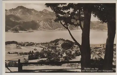 (68334) Foto AK Kochel am See m. Herzogstand u. Heimgarten, 1934